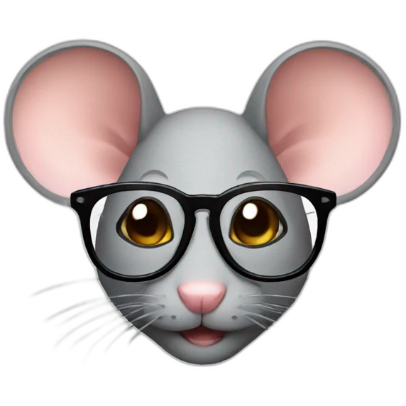 Mouse with glasses emoji
