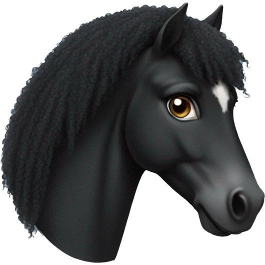 Black frizz horse emoji