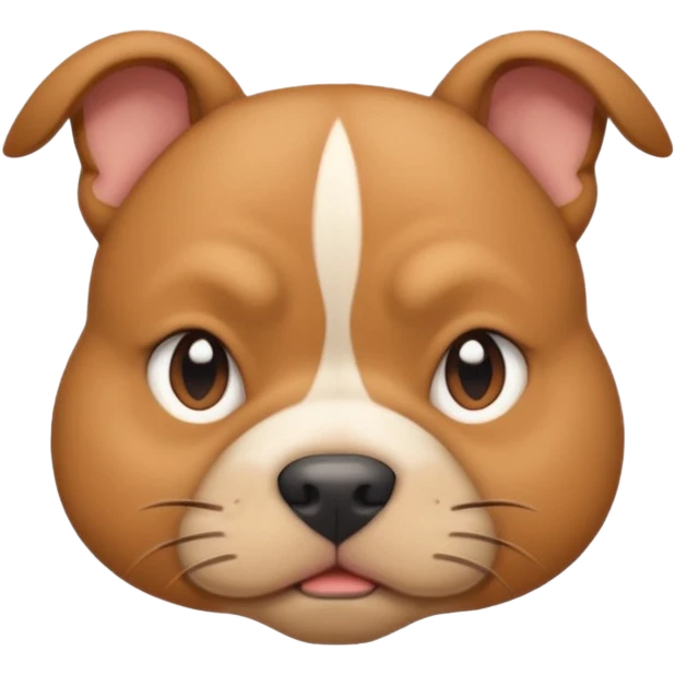 light brown pocket bully facing forwards, head and shoulders emoji