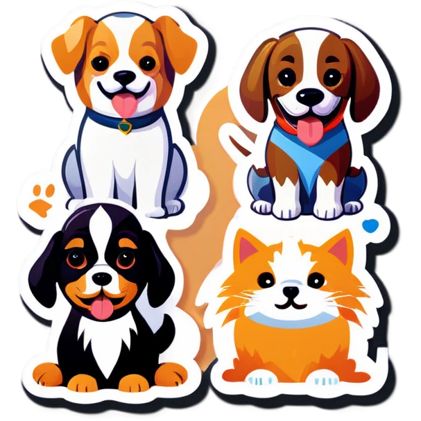Dogs and cats emoji