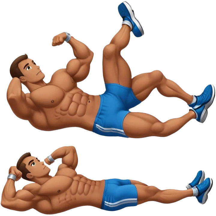 bodybuilder laying down abs exercise emoji