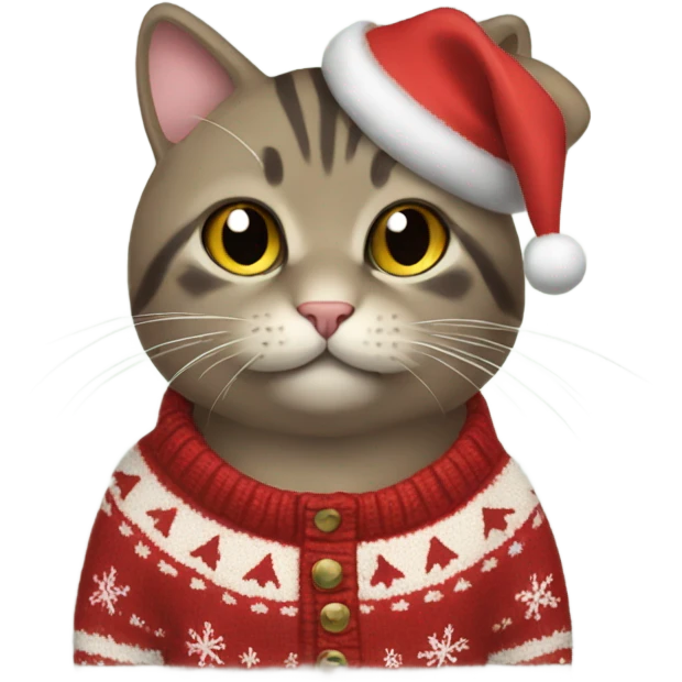 Cat wearing Christmas sweater emoji