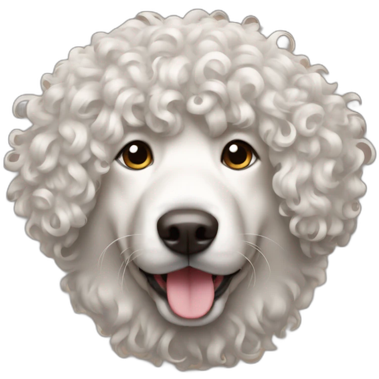 Curly Hair big dog emoji