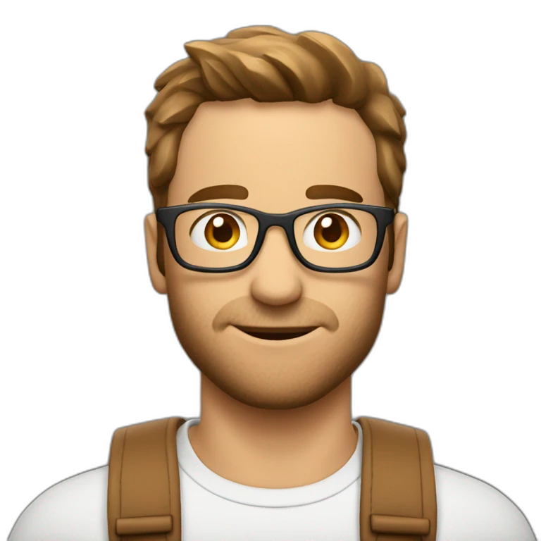 Homme blanc brun avec appareil photo emoji