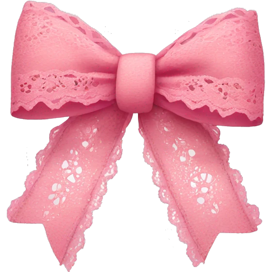Pink bow with lace emoji