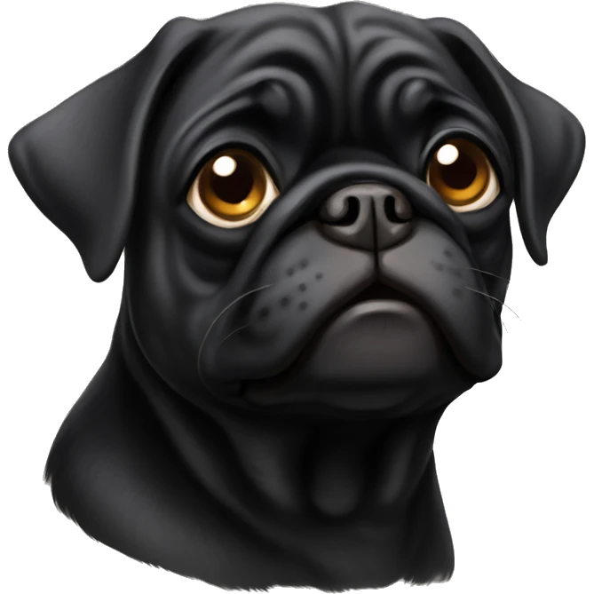 old black pug emoji