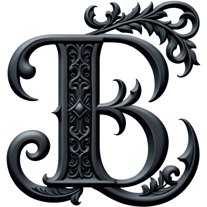 Black gothic Victorian , letter “F” eff F f F f of the alphabet emoji