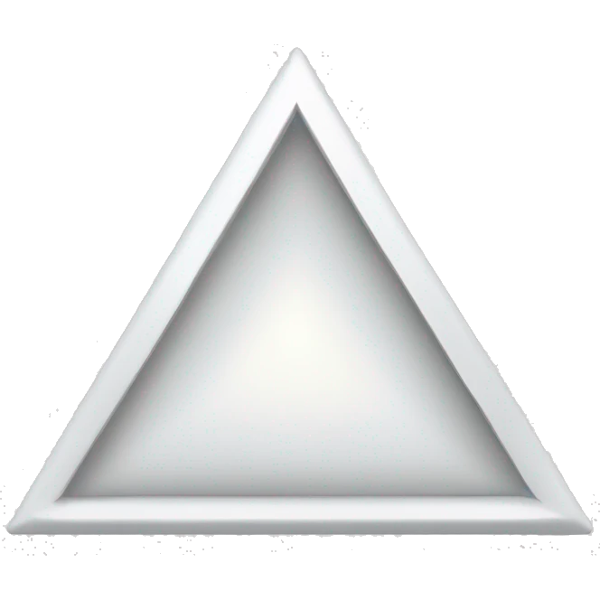 A white triangle with a vertical white rectangle below it emoji