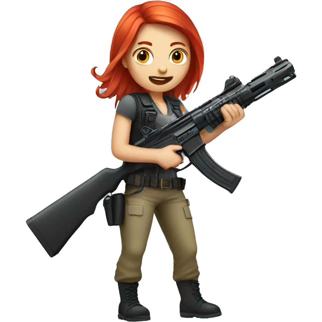 Red-haired girl with a gun emoji