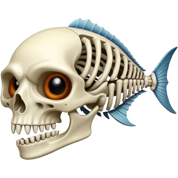 Piranha skeleton black and white emoji emoji