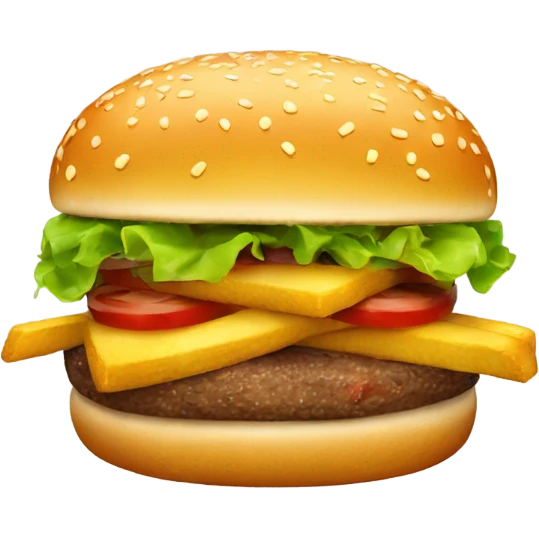 Hamburger with fries  emoji