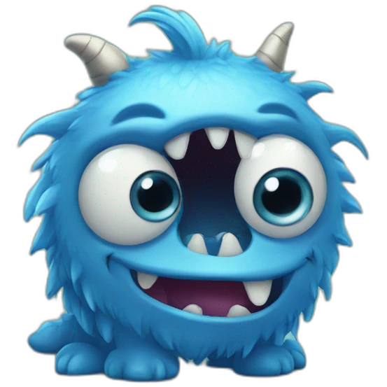 Cute blue monster emoji