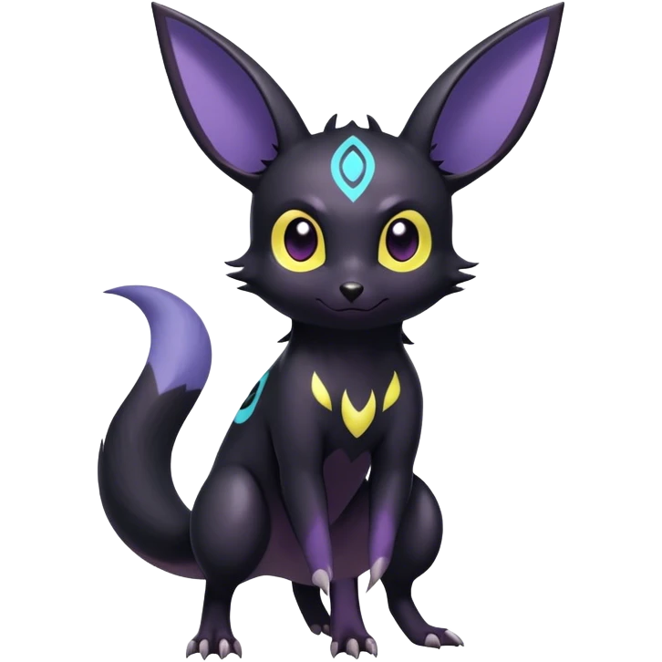 Noibat-Umbreon-hybrid, full body, special markings emoji