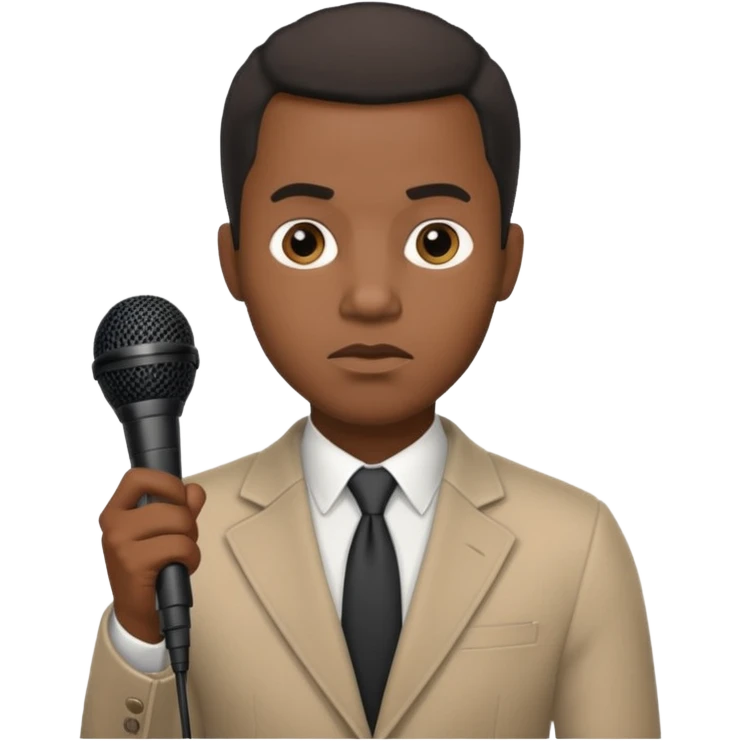 Public Speaker black man with mic emoji