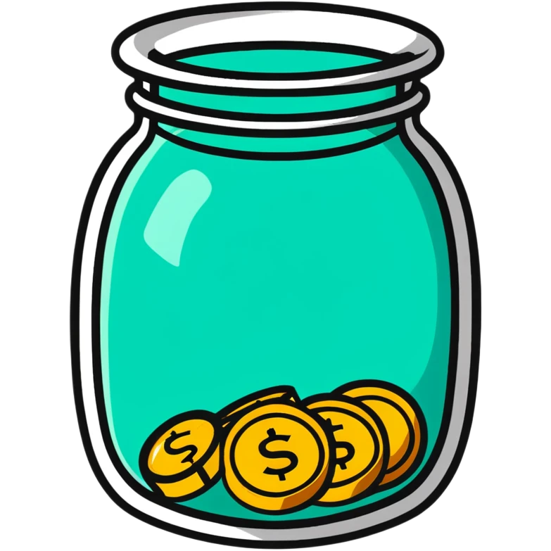 glass with coins emoji