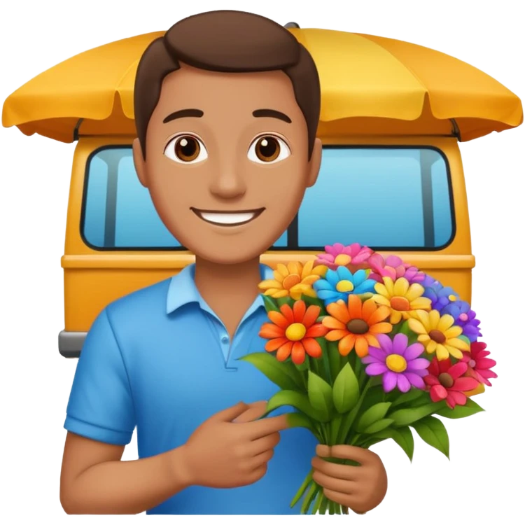 Street Flower Seller man  emoji