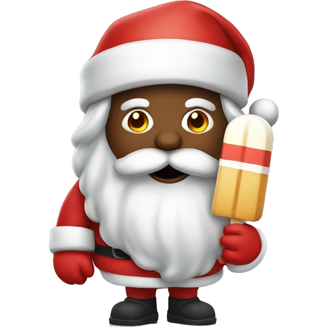santa with popsicle emoji