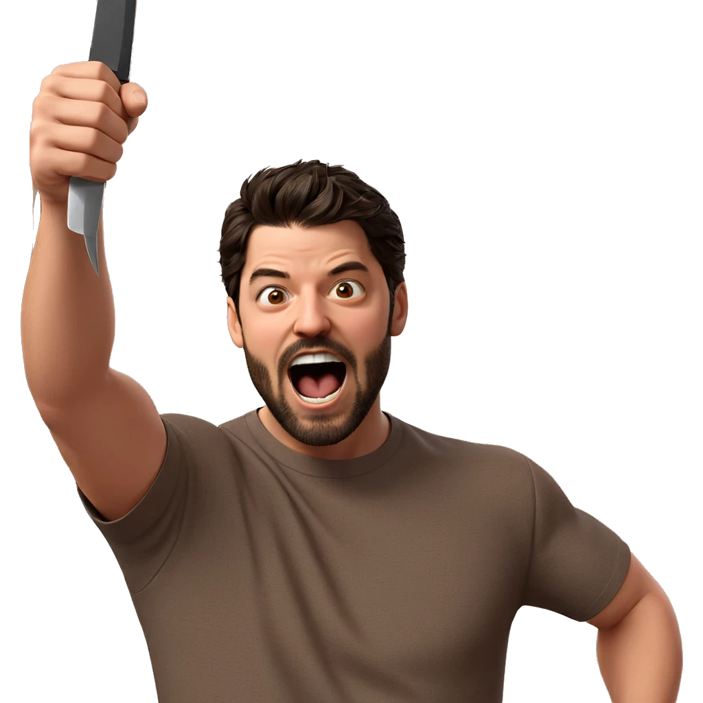 funny meme with knife emoji