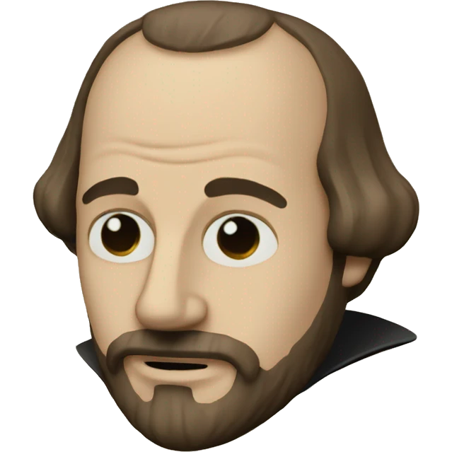 Shakespeare holds a tragic mask in his hand emoji
