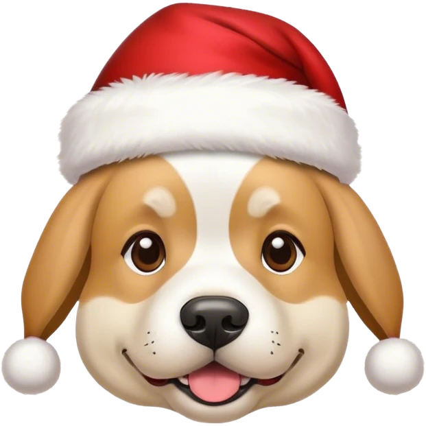 Un chien qui a un chapeau de Noël  emoji