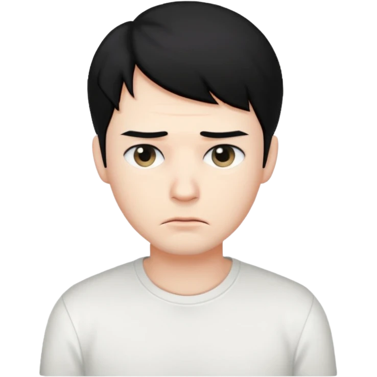 Tired man black hair emoji