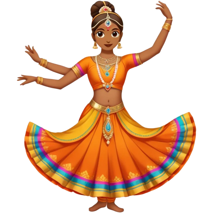 person performing Indian classical dance, colorful costume emoji