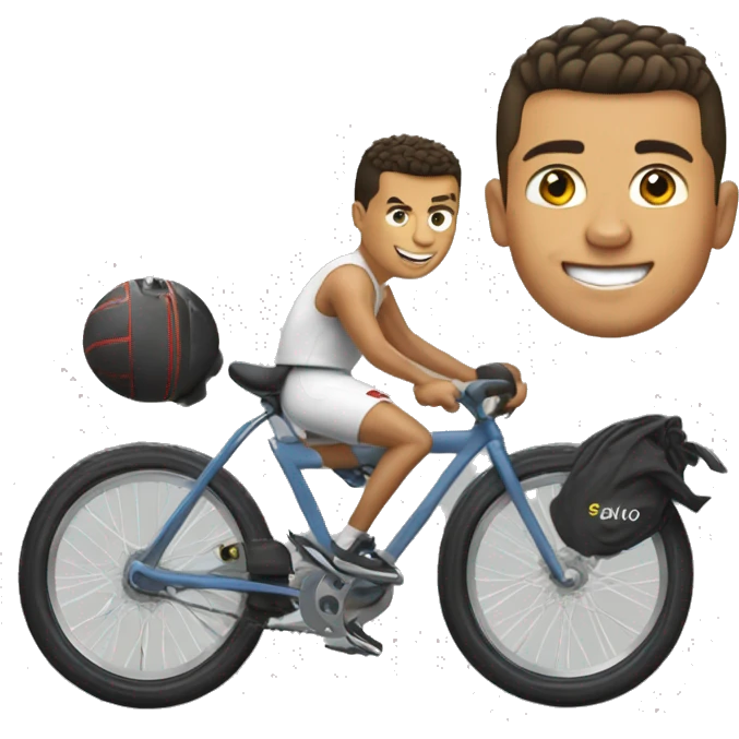 Ronaldo sur un vélo emoji