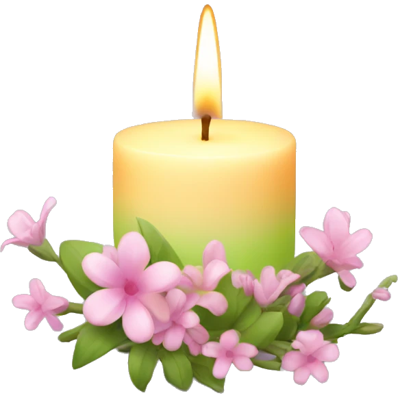 Spring candle with flowers  emoji