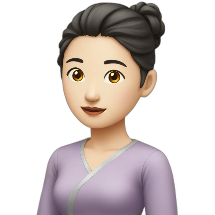 女孩，齐刘海，戴眼镜 emoji