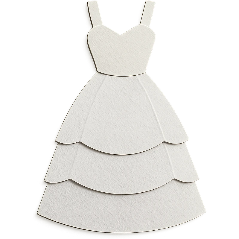 wedding dress with layered paper look emoji