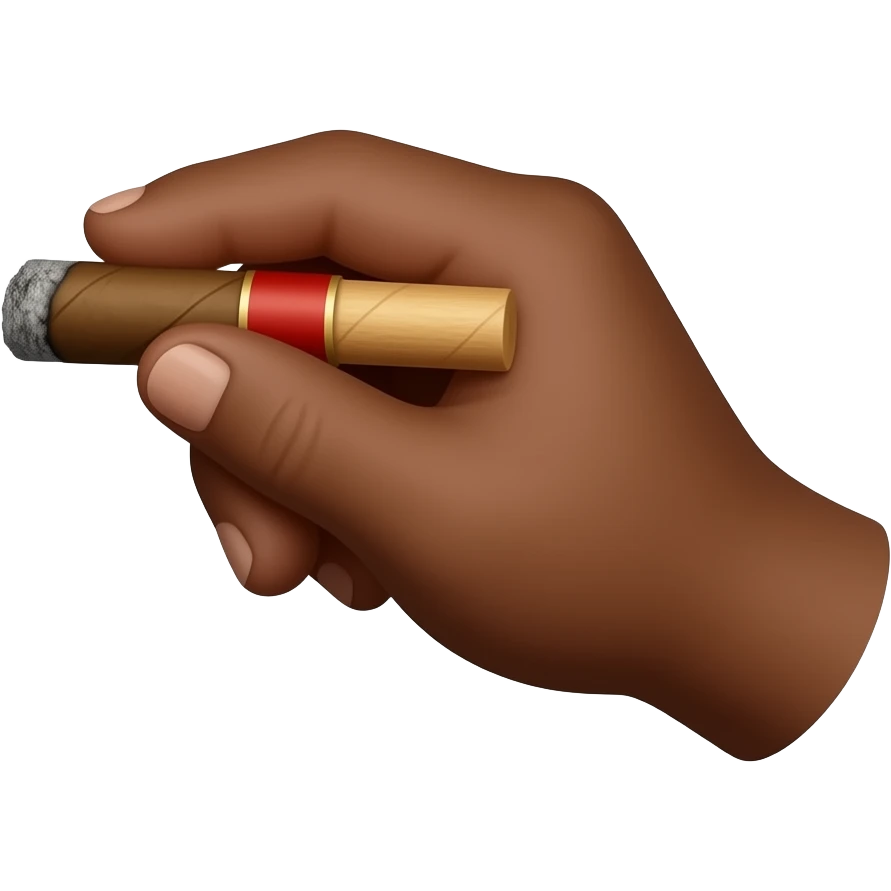 Rolling blunt brown hand emoji