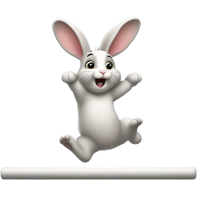Bunny hoping on a bar emoji
