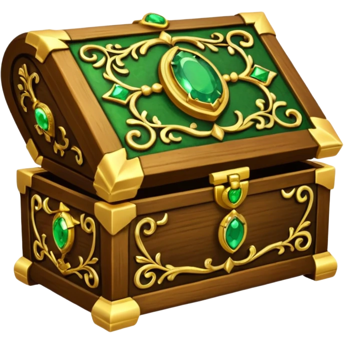 tresure box with motifs with green gem emoji