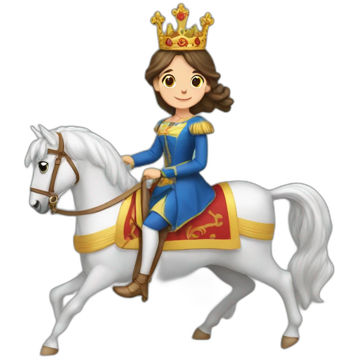 Isabel la Catolica, reina de España montando caballo emoji