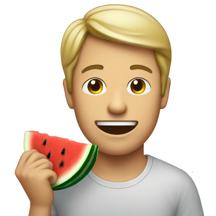 Man eating watermelon emoji