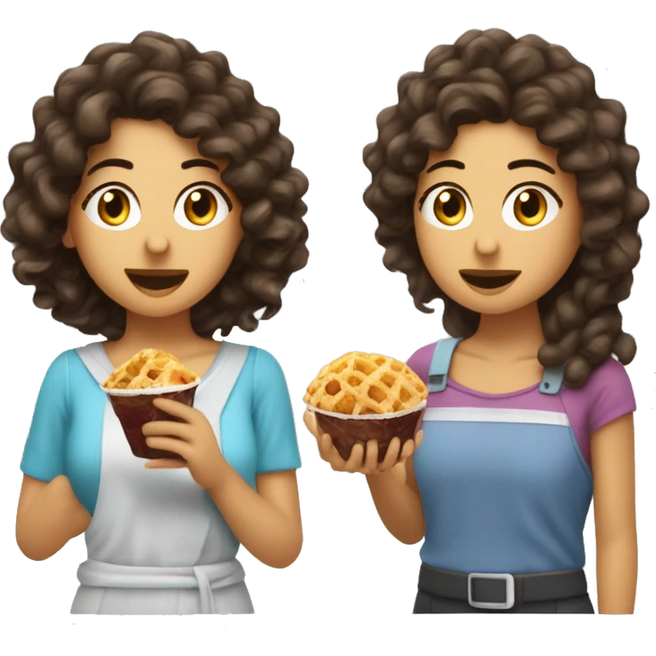 Maya Aissaoui brune arabe cheveux longs bouclés en train de manger une glace  emoji