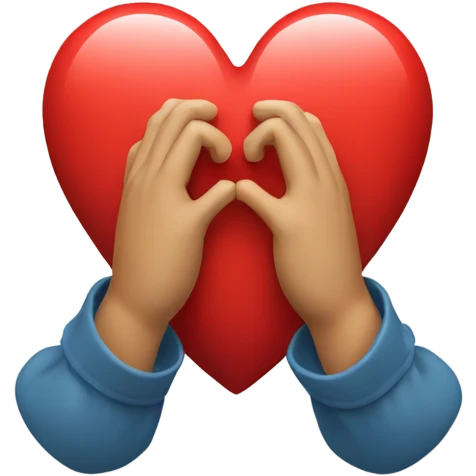 Heart with hands behind back emoji