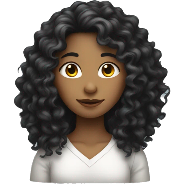 Long dark Curly hair girl  emoji
