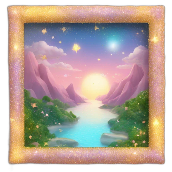 dreamland picture frame with sparkles emoji