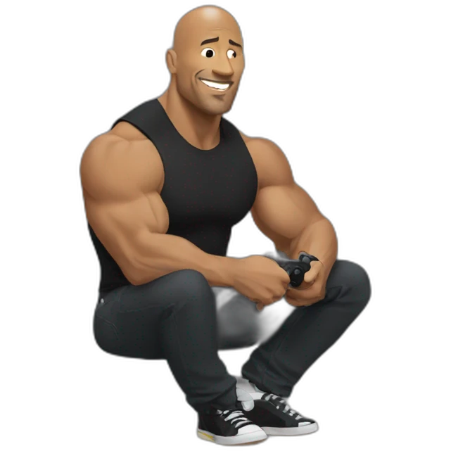 The Rock playing playstation emoji