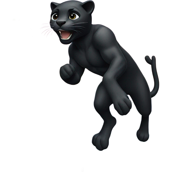 Black panther cliff diving into ocean emoji