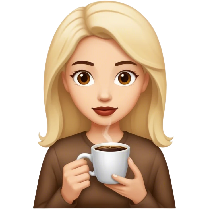 woman with coffee emoji