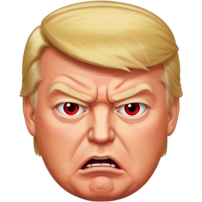 Donald Trump is furious. Red with anger. photorealistic emoji
