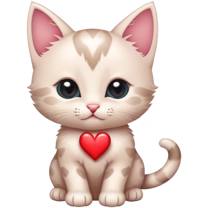 kitten with hearts emoji