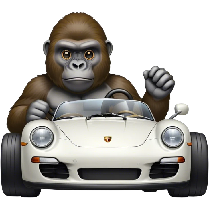 gorilla driving porsche emoji