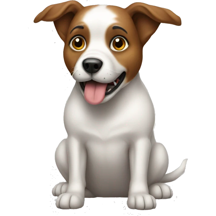 Dog with big but emoji