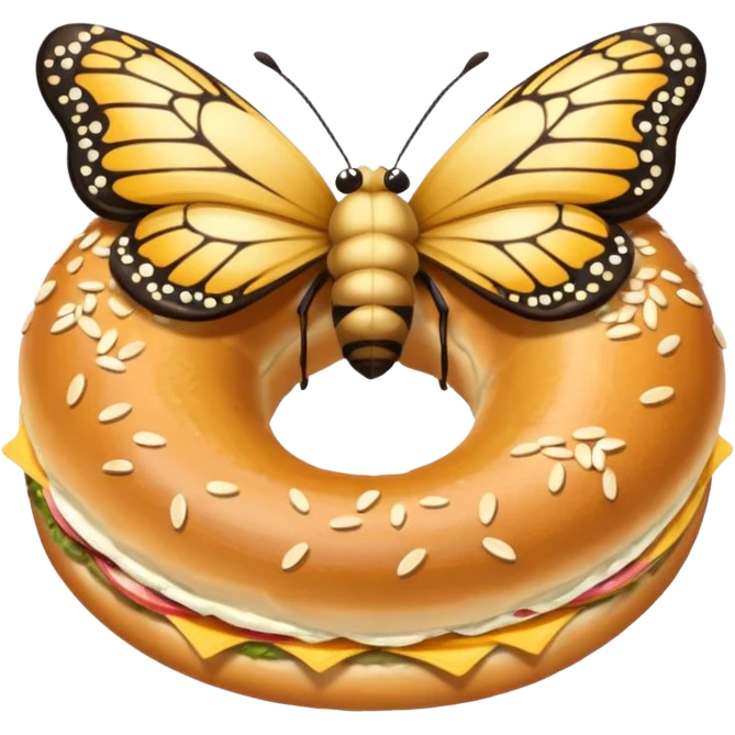 Butterfly bagel emoji