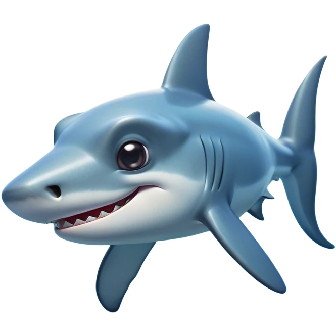 Cinematic Cute Hammerhead Shark Portrait Emoji, Head tilted playfully and inquisitively, with a charming, distinctive hammer-shaped head and wide, expressive eyes on either side, a sleek, smooth body accented by gentle fin curves, Simplified yet irresistibly adorable features, highly detailed, glowing with a soft, inviting ocean glow, high shine, affectionate and lively, stylized with a touch of whimsical marine charm, soft glowing outline, capturing the essence of a mischievous yet endearing hammerhead that seems as if it could swim out of the screen into your heart! emoji