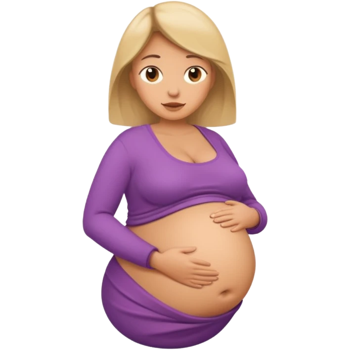 heavily pregnant woman with extremely large overdue belly emoji