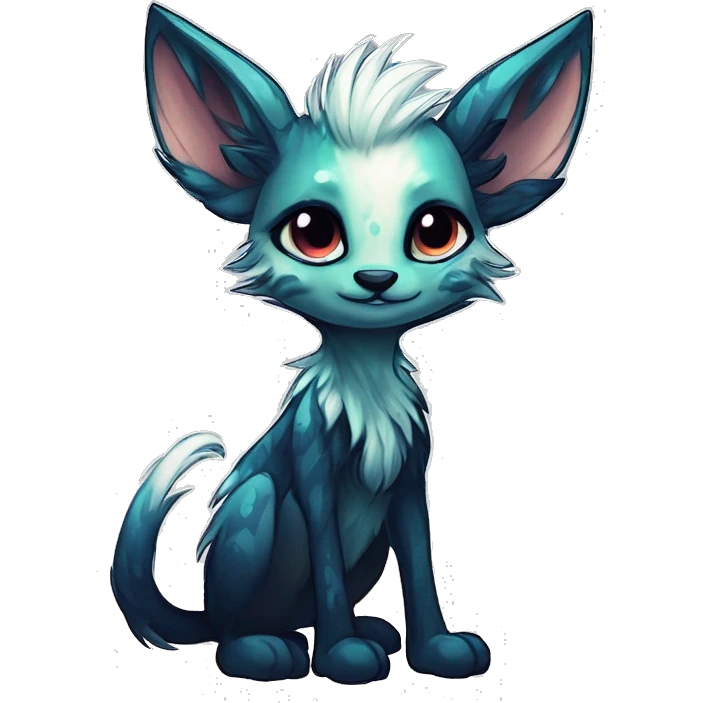 Cool cute Kawaii edgy fantasy shiny animal  fursona Fionbri vernid by griffsnuff & LiLaiRa & Falvie full body emoji